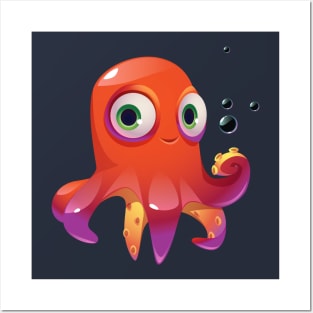 cute octopus Posters and Art